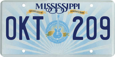 MS license plate OKT209