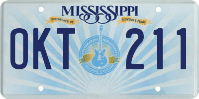 MS license plate OKT211