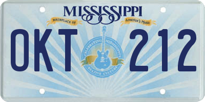 MS license plate OKT212
