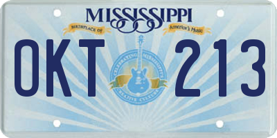 MS license plate OKT213