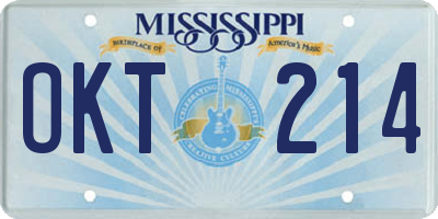 MS license plate OKT214