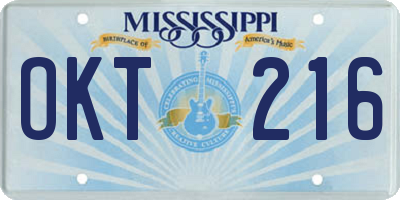 MS license plate OKT216