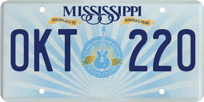 MS license plate OKT220