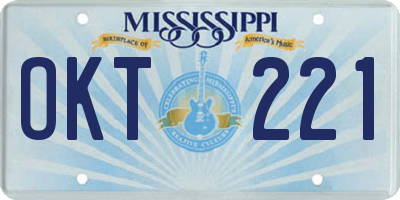 MS license plate OKT221