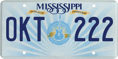 MS license plate OKT222