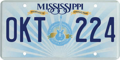 MS license plate OKT224