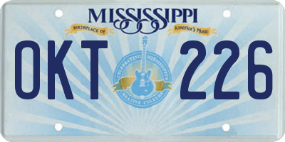 MS license plate OKT226