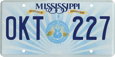 MS license plate OKT227