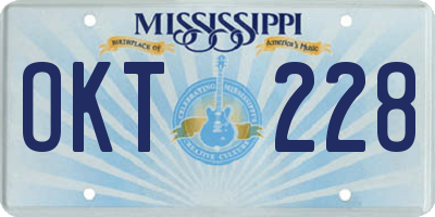 MS license plate OKT228