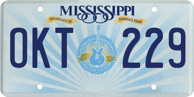 MS license plate OKT229