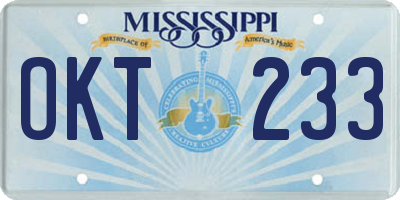 MS license plate OKT233