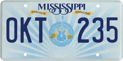 MS license plate OKT235