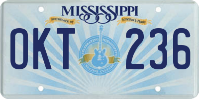 MS license plate OKT236