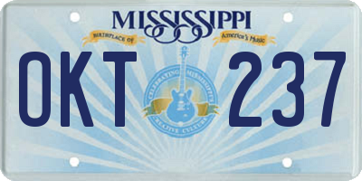 MS license plate OKT237
