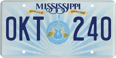 MS license plate OKT240