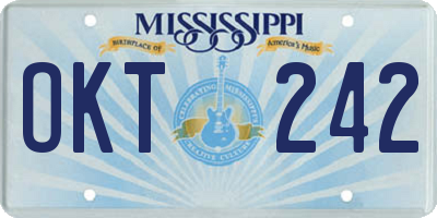 MS license plate OKT242