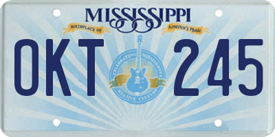MS license plate OKT245