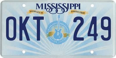 MS license plate OKT249