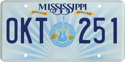 MS license plate OKT251
