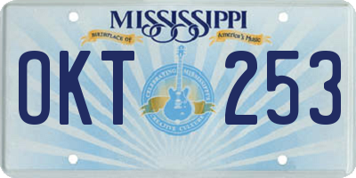 MS license plate OKT253