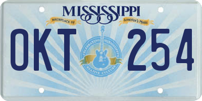 MS license plate OKT254