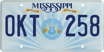 MS license plate OKT258