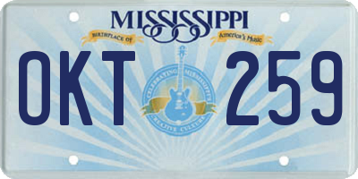 MS license plate OKT259