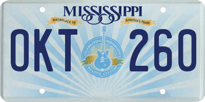 MS license plate OKT260
