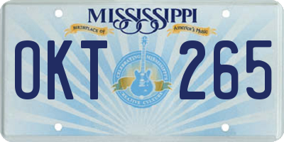 MS license plate OKT265