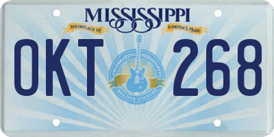MS license plate OKT268