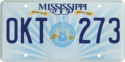 MS license plate OKT273