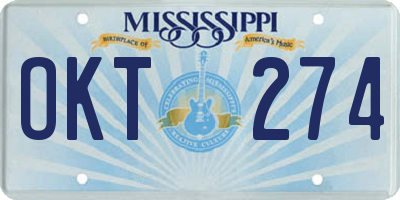 MS license plate OKT274