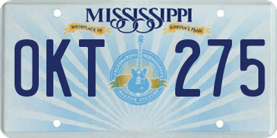MS license plate OKT275