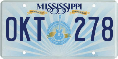MS license plate OKT278