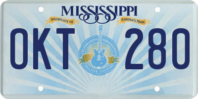 MS license plate OKT280