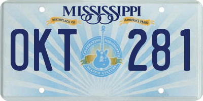 MS license plate OKT281