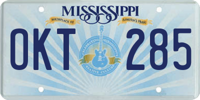 MS license plate OKT285
