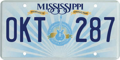 MS license plate OKT287