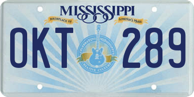 MS license plate OKT289