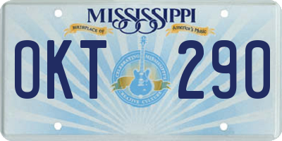 MS license plate OKT290