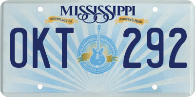 MS license plate OKT292