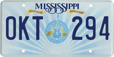 MS license plate OKT294