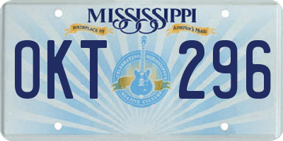MS license plate OKT296