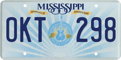 MS license plate OKT298