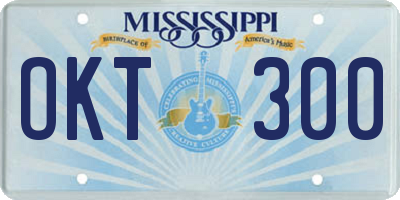 MS license plate OKT300