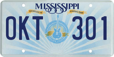 MS license plate OKT301