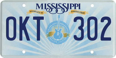 MS license plate OKT302