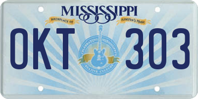 MS license plate OKT303