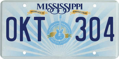 MS license plate OKT304