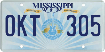 MS license plate OKT305